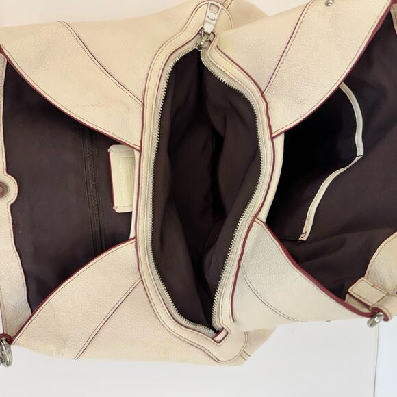 Coach Lexy Pebbled Leather Studded Shoulder Bag Chalk Off-White F59349 - Picture 11 of 13